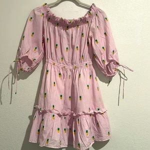 Kate Spade Off the Shoulder Pineapple Print Dress Size XXS